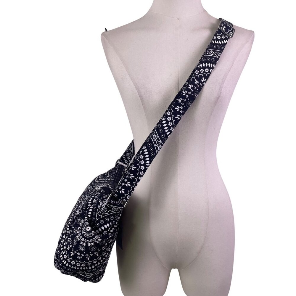 Vera Bradley Women’s Black Floral Mandala Pattern Adjustable Strap Crossbody Bag image 9